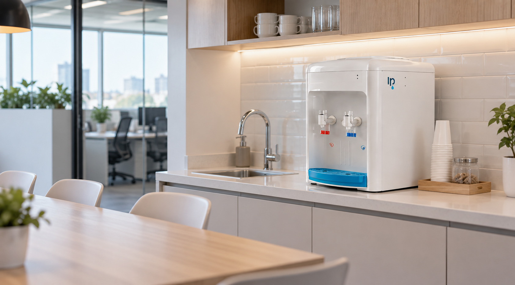 ¿Cuánto espacio necesita un dispenser de agua frío - calor?